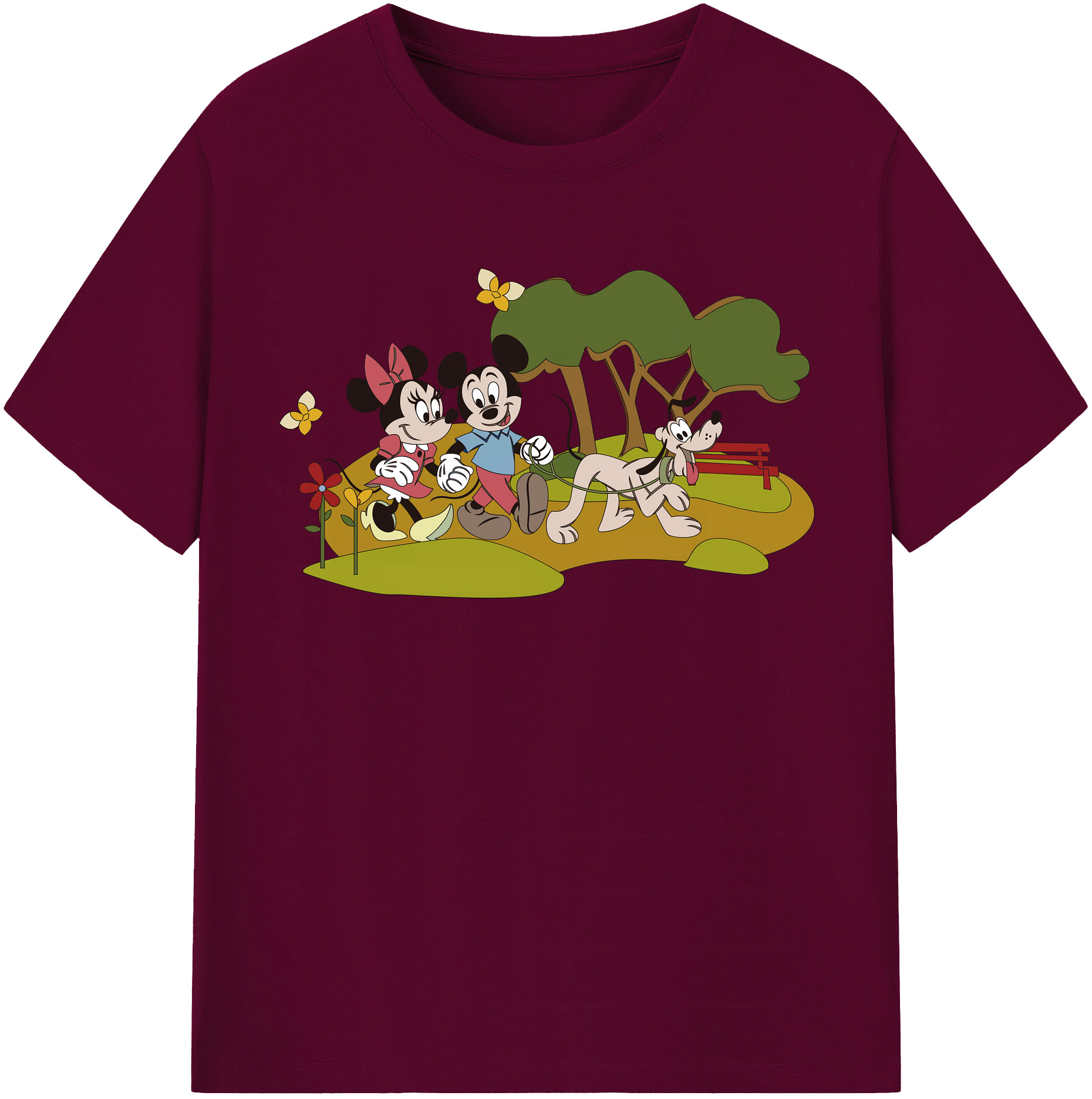 （画像用） ミッキーマウス Mickey Mouse レディースカジュアルプリントTシャツ（綿100％）